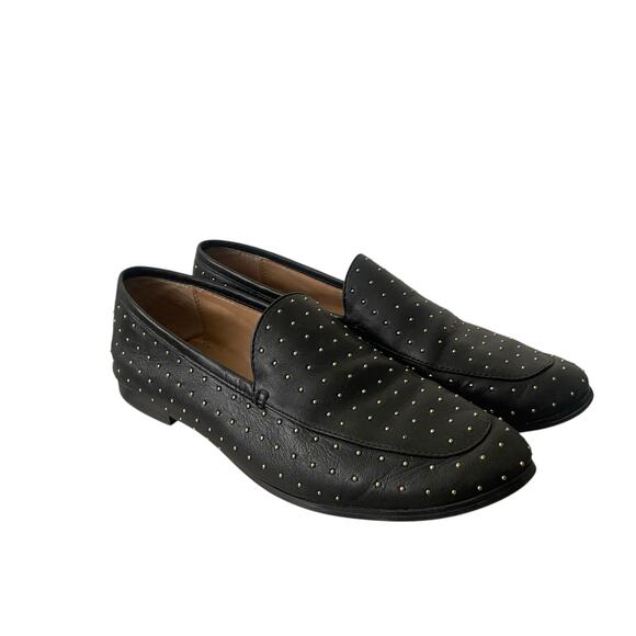 Banana Republic Studded Black Loafers Women Size 9 - Picture 1 of 6